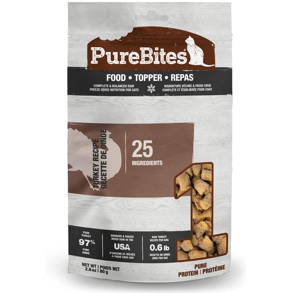 PureBites Turkey Freeze-Dried Food Topper for Cats (2.8 oz)