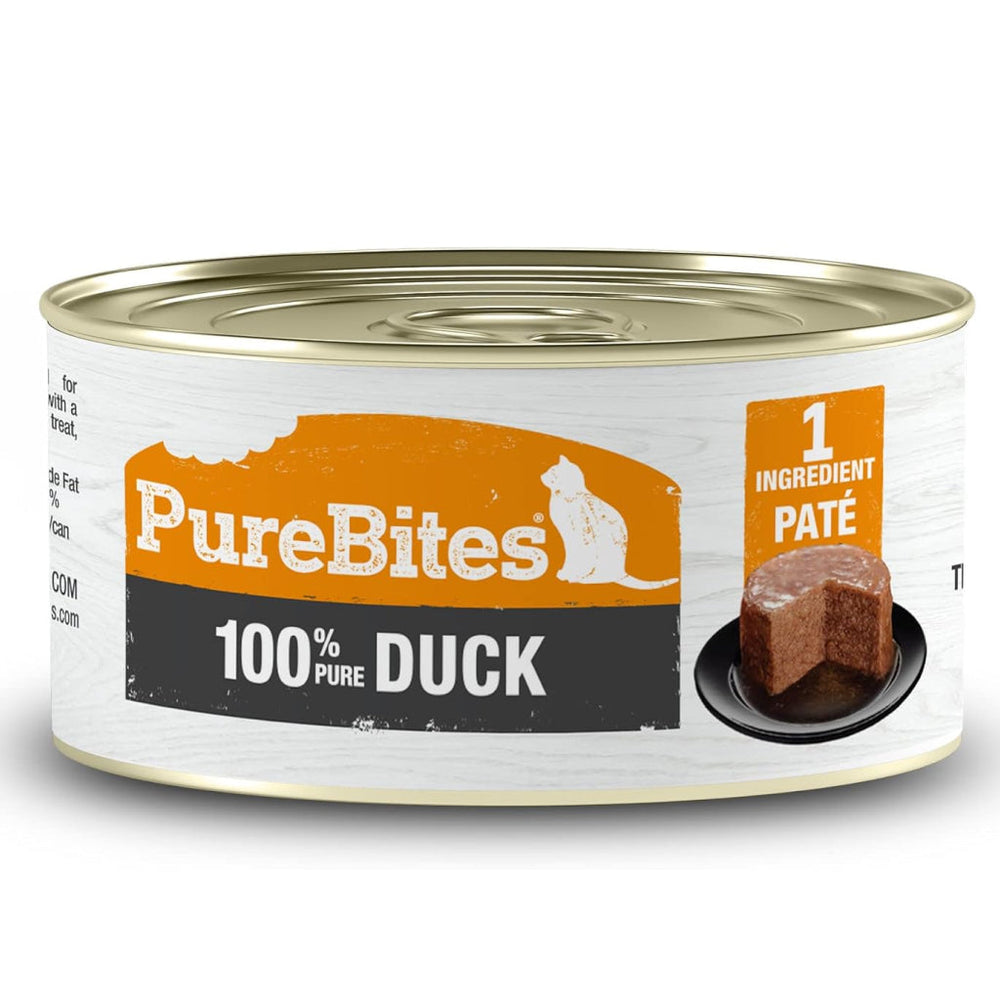 PureBites 100% Pure Duck Pate Cat  Food Topper (2.5 oz, case of 12)