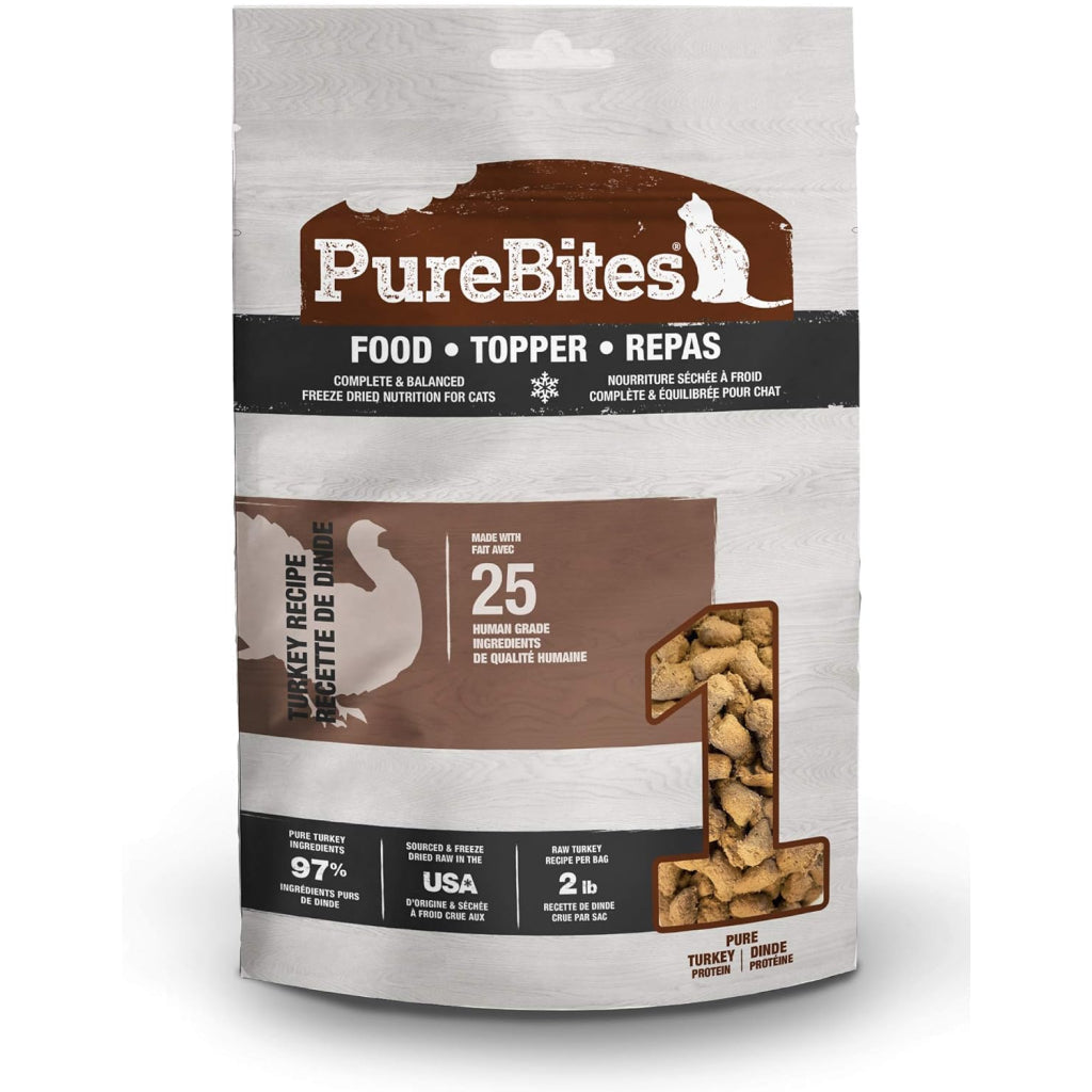 PureBites Turkey Freeze-Dried Food Topper for Cats (2.8 oz)