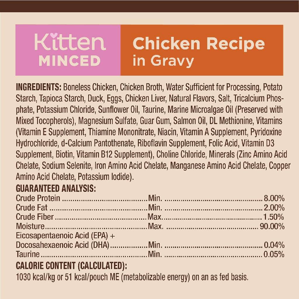 Wellness CORE Tiny Tasters Grain-Free Micned Chicken Wet Food for Kittens (1.75 oz x 12 pouches)