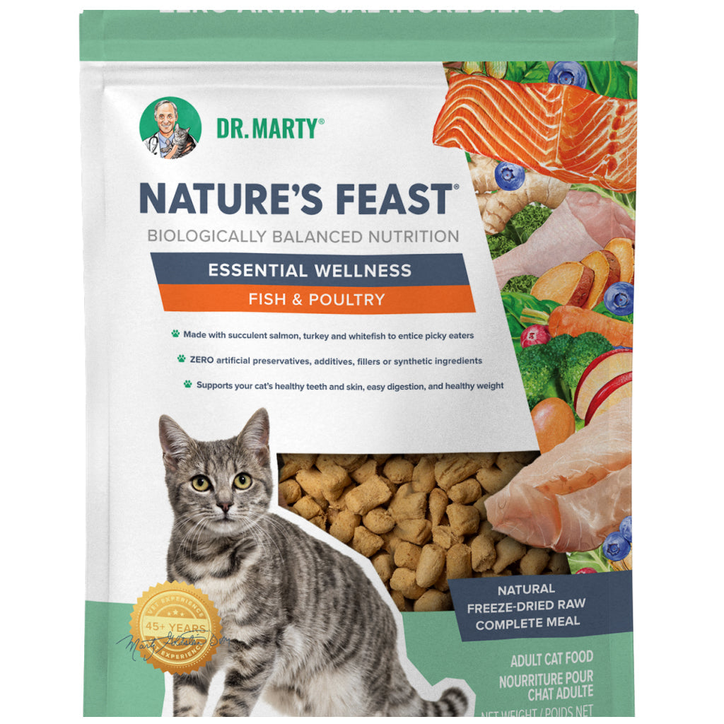 Dr. Marty Nature's Feast Essential Wellness Fish & Poultry Freeze Dried Raw Cat Food (5.5 oz)