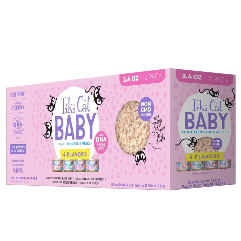 Tiki Cat Baby Shreds Variety Mega Pack Grain-Free Wet Food for Kittens (2.4 oz x 24 cans)