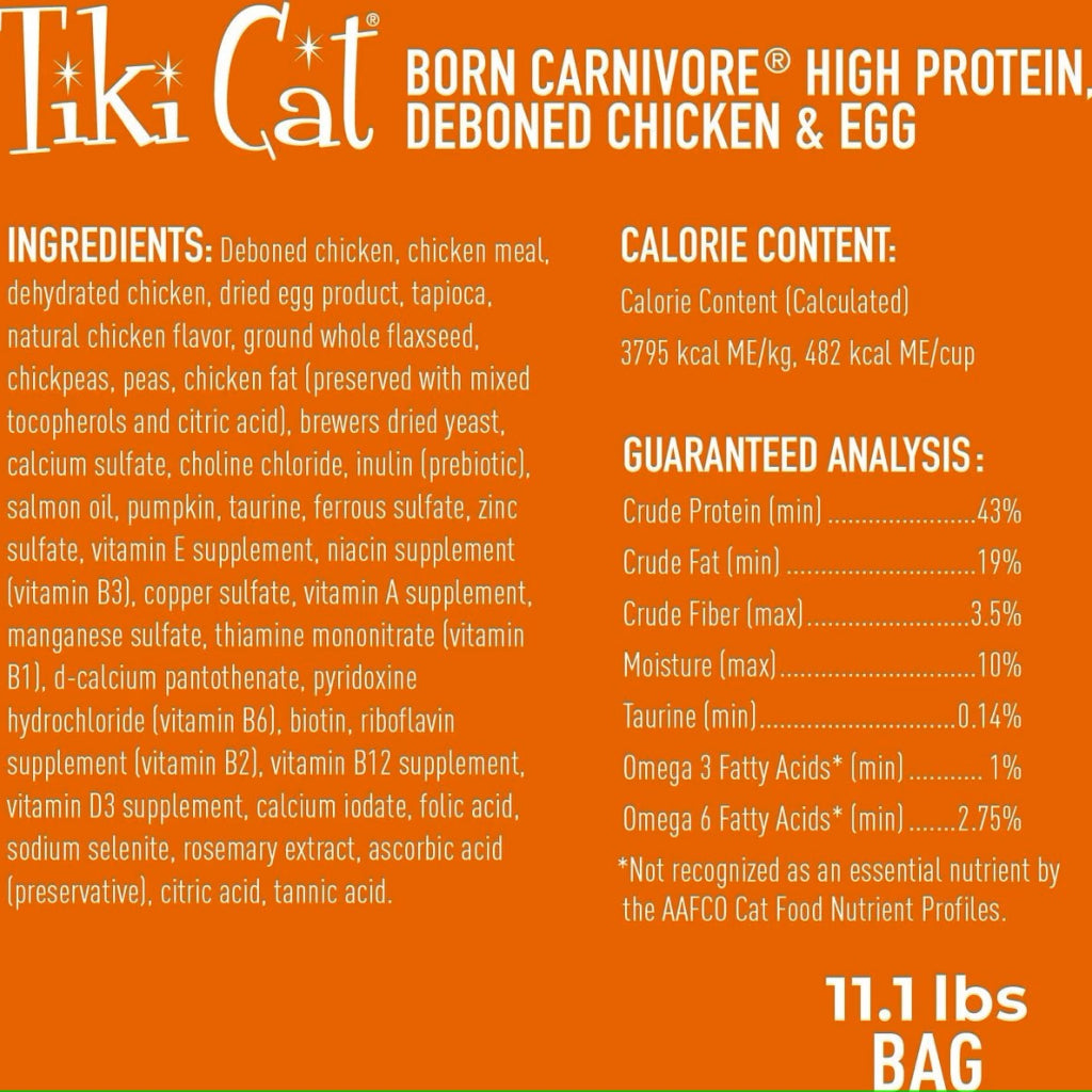 Tiki Cat Born Carnivore High Protein Deboned Chicken & Egg Dry Food