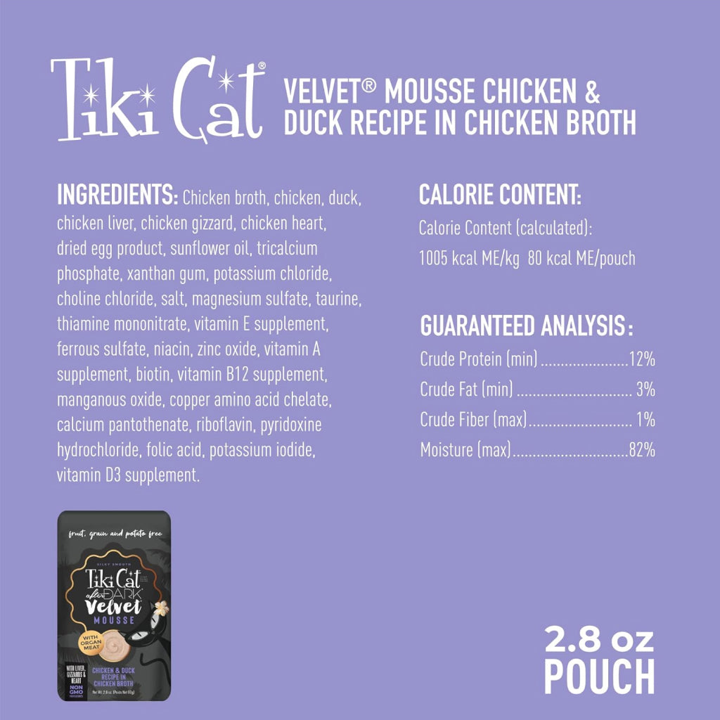 Tiki Cat Velvet Mousse Chicken and Duck Grain-Free Food for Cats