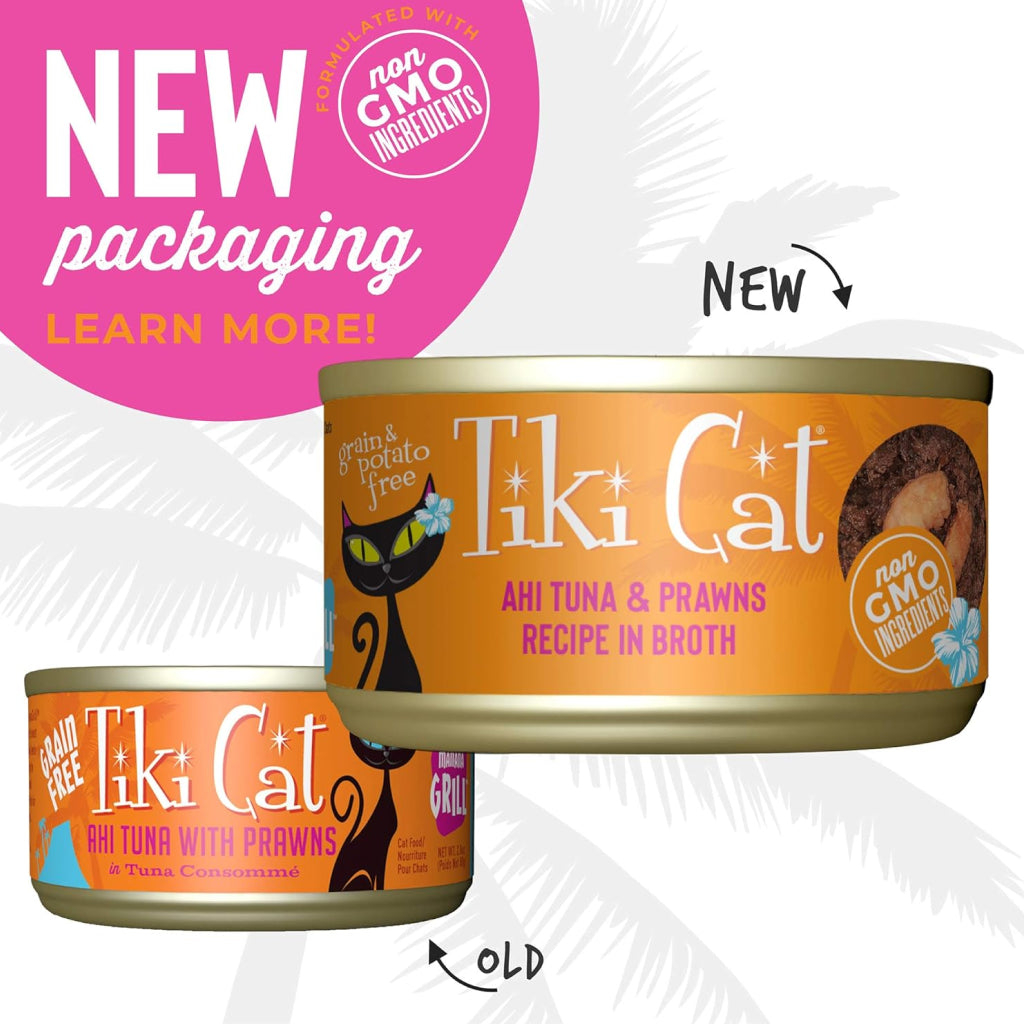 Tiki Cat Grill Ahi Tuna with Prawns in Tuna Consomme Grain-Free Canned Food for Cats