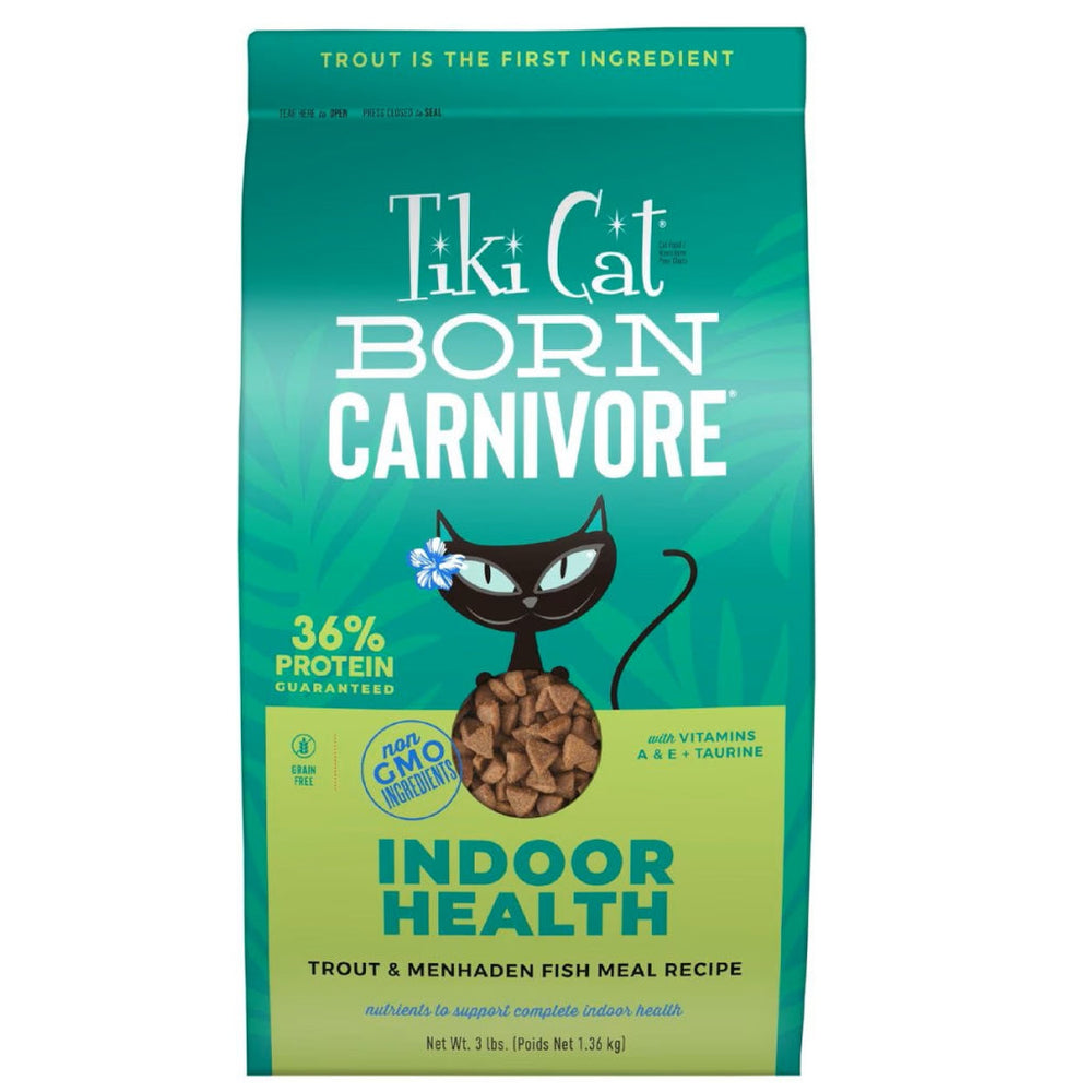 Tiki Cat Born Carnivore Indoor Health Trout & Menhaden Fish Meal Dry Food for Cats