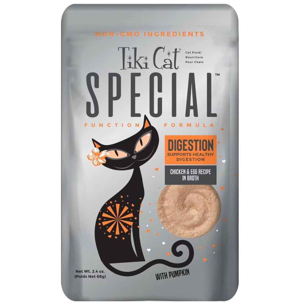 Tiki Cat Special Mousse Digestion Grain-Free Wet Food For Cats (2.4 oz x 12 pouches)