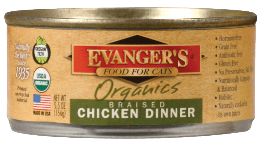 Evangers Organic Braised Chicken Canned Cat Food