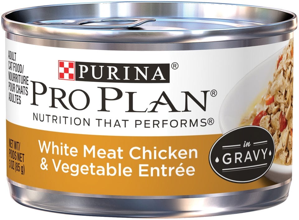 Purina Pro Plan Savor Adult White Chicken with Vegetables in Gravy Entree Canned Cat Food (3 oz x 24 cans)