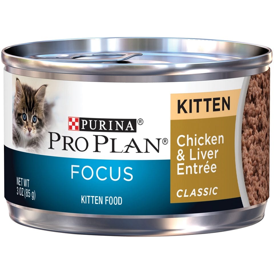 Purina Pro Plan Focus Kitten Classic Chicken and Liver Entree Canned Cat Food (3 oz x 24 cans)