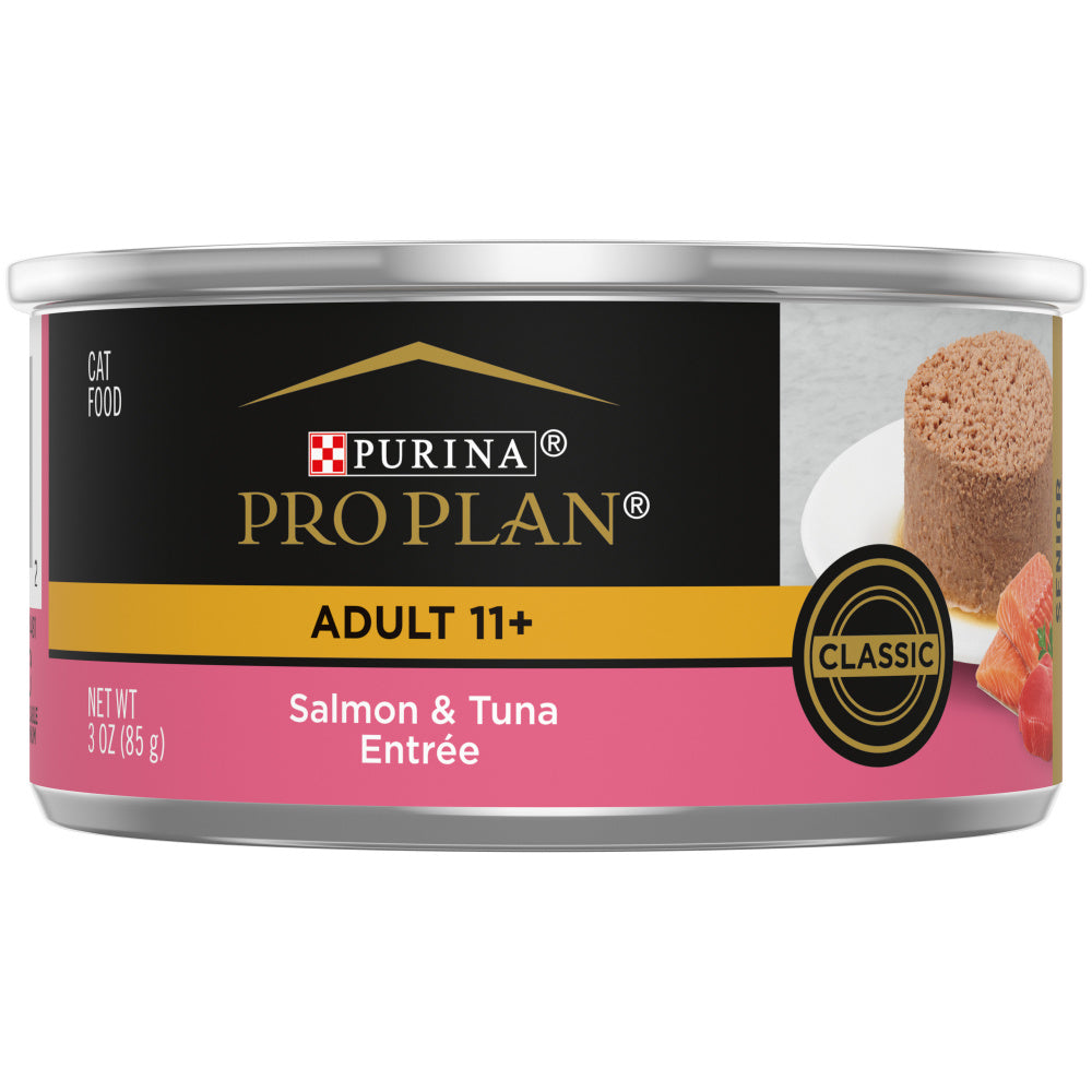 Purina Pro Plan Focus Senior Cat 11+ Salmon & Tuna Entree Canned Cat Food (3 oz x 24 cans)