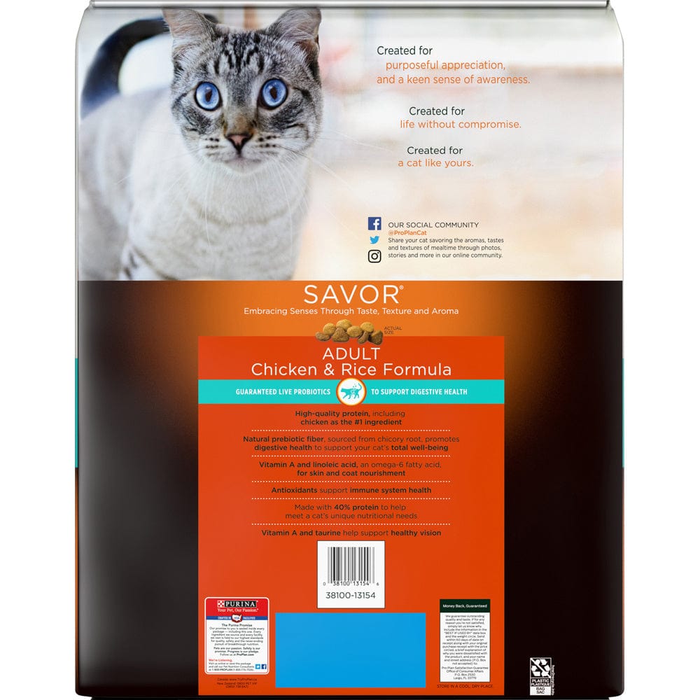 Purina Pro Plan Savor Chicken & Rice Formula Dry Cat Food (16 lb)