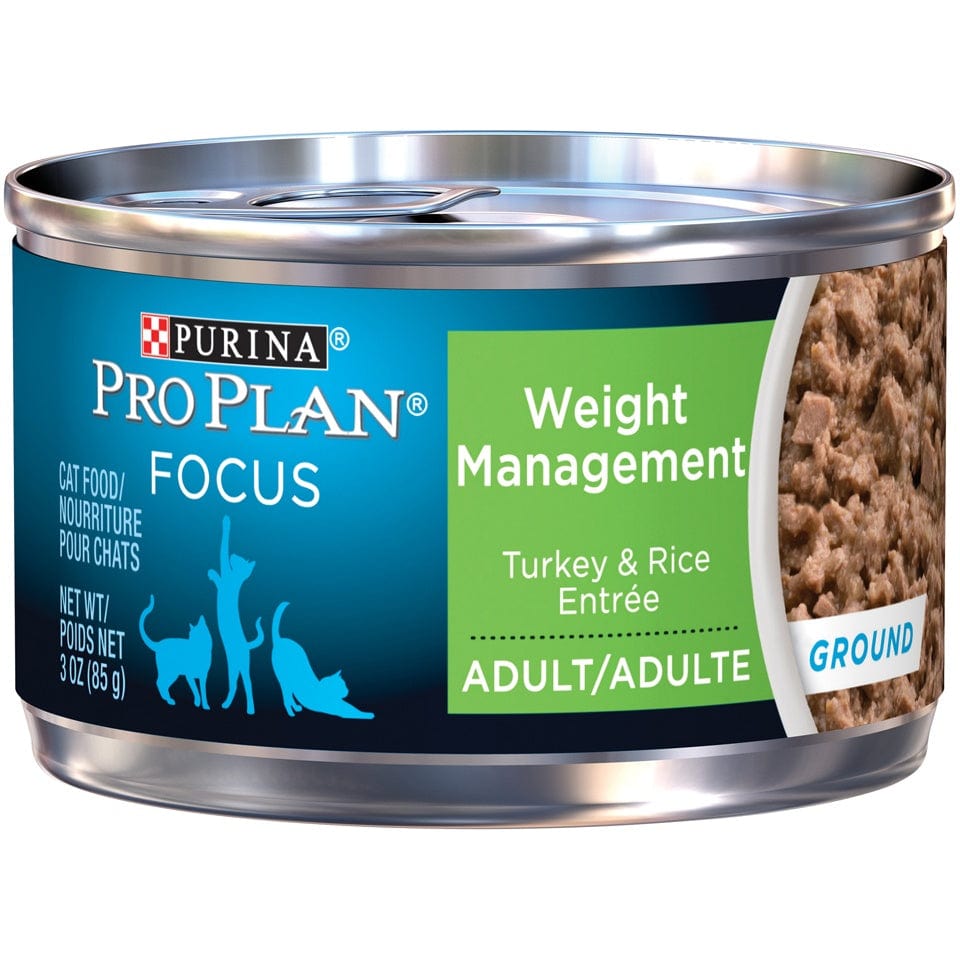 Purina Pro Plan Focus Adult Weight Management Turkey & Rice Entree Ground Canned Cat Food (3 oz x 24 cans)