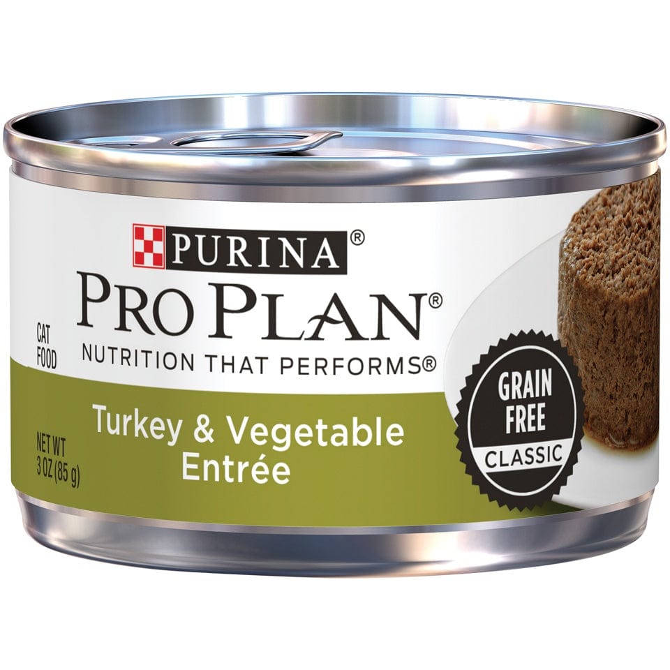 Purina Pro Plan Savor Adult Grain Free Turkey and Vegetable Entree Classic Canned Cat Food (3 oz x 24 cans)