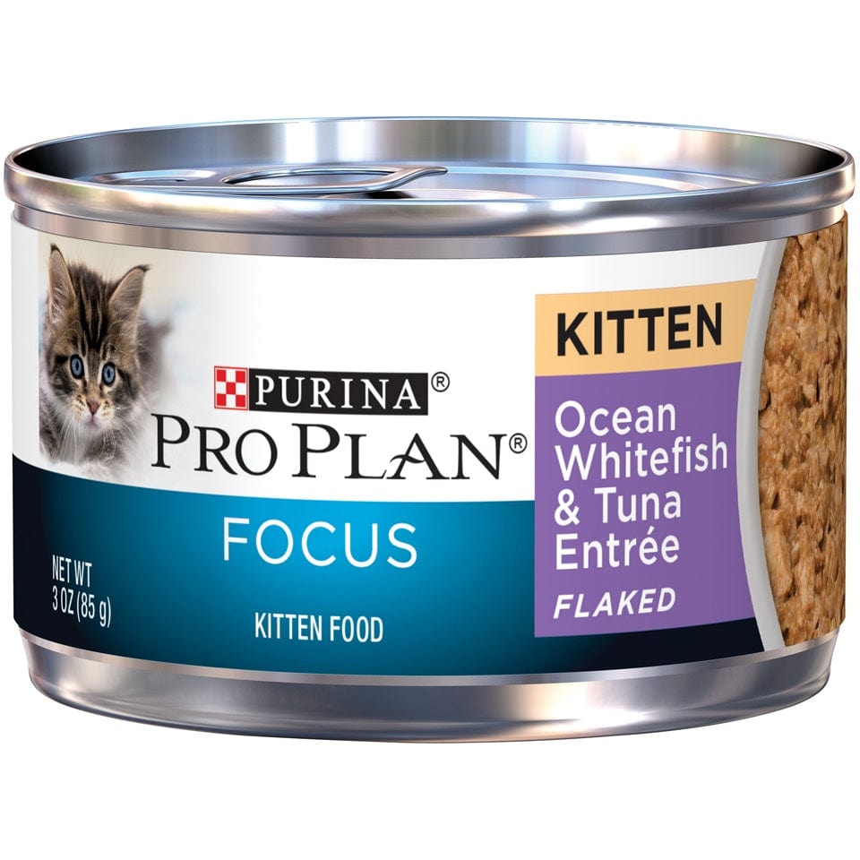 Purina Pro Plan Focus Kitten Ocean Whitefish and Tuna Entree Flaked Canned Cat Food (3 oz x 24 cans)