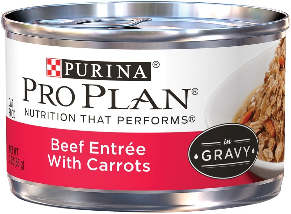 Purina Pro Plan Savor Adult Beef Entree in Gravy with Carrots Canned Cat Food (3 oz x 24 cans)