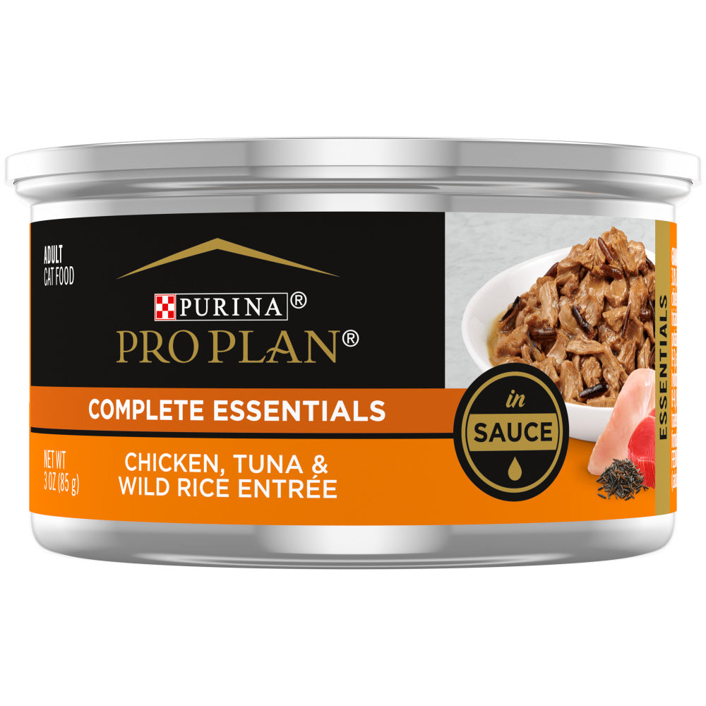 Purina Pro Plan Savor Adult Chicken, Tuna & Wild Rice in Sauce Entree Canned Cat Food (3 oz x 24 cans)