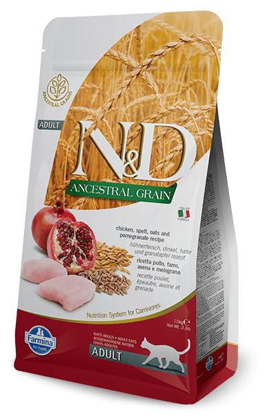 Farmina N&D Natural & Delicious Low Grain Adult Chicken & Pomegranate Dry Cat Food