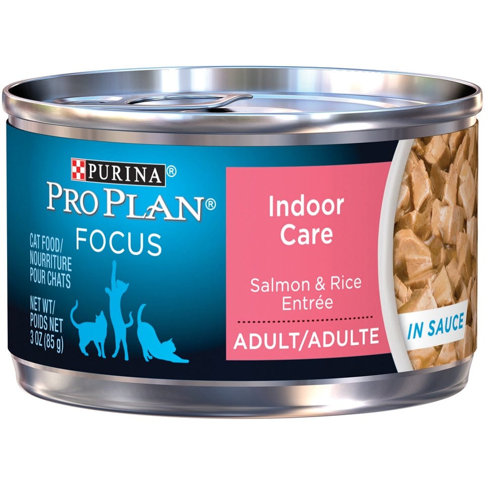 Purina Pro Plan Focus Adult Indoor Care Salmon & Rice Entree in Sauce Canned Cat Food (3 oz x 24 cans)