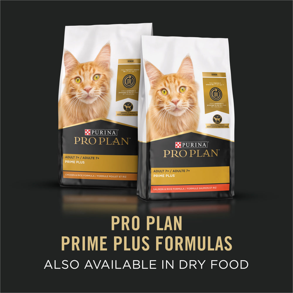 Purina Pro Plan Prime Plus 7+ Ocean Whitefish & Salmon Entree Classic Canned Cat Food (3 oz x 24 cans)