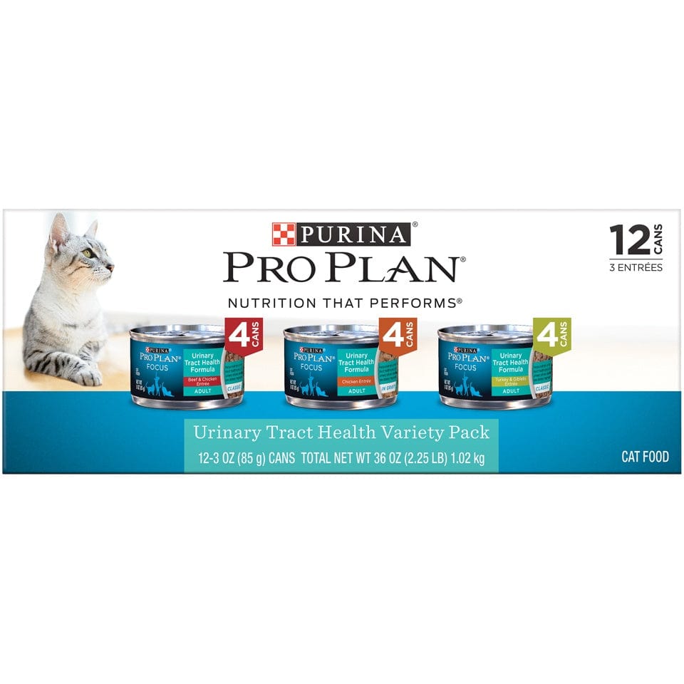 Purina Pro Plan Urinary Tract Health Variety Pack Canned Cat Food (3 oz x 12 cans)