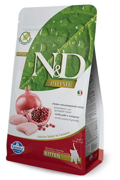 Farmina Prime N&D Natural and Delicious Grain Free Kitten Chicken & Pomegranate Dry Cat Food