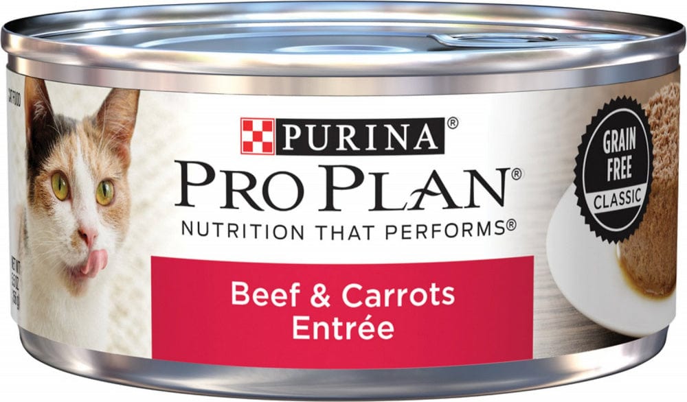 Purina Pro Plan Grain-Free Pate Beef & Carrots Entree Wet Cat Food (5.5 oz x 24 cans)