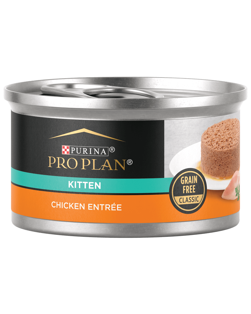 Purina Pro Plan Classic Chicken Grain-Free Kitten Entree Canned Cat Food (3 oz x 24 cans)