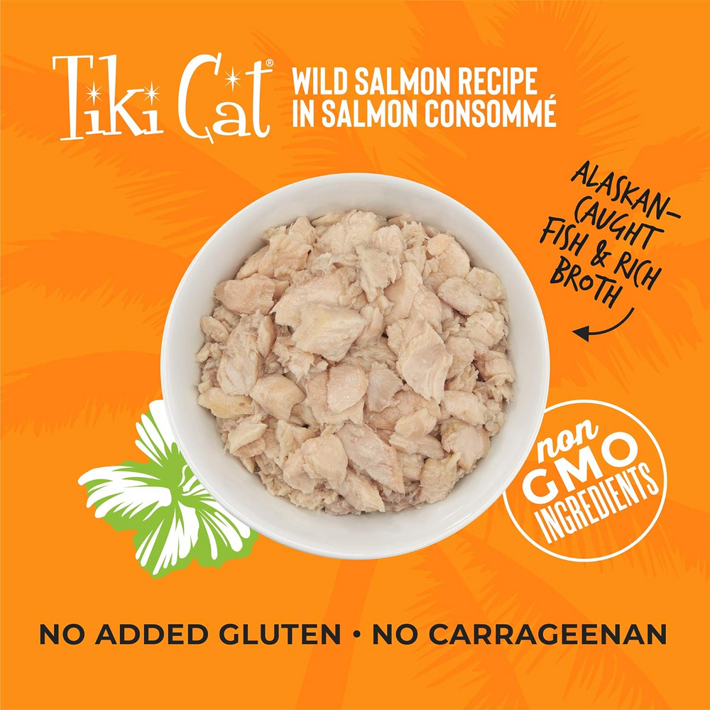 Tiki Cat Luau Wild Salmon in Salmon Consomme Grain Free Canned Food for Cats