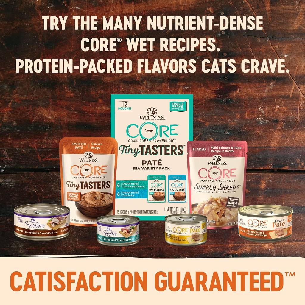 Wellness CORE Tiny Tasters Grain-Free Smooth Pate Duck Wet Food for Cats (1.75 oz x 12 pouches)