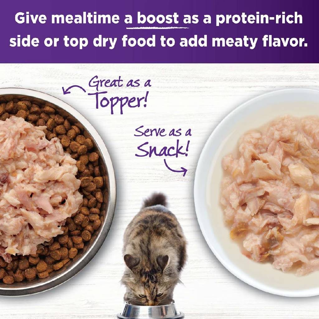 Wellness Bowl Boosters Shreds Flaked Salmon & Tuna with Broth Cat Food Topper (1.75 oz x 12 pouches)