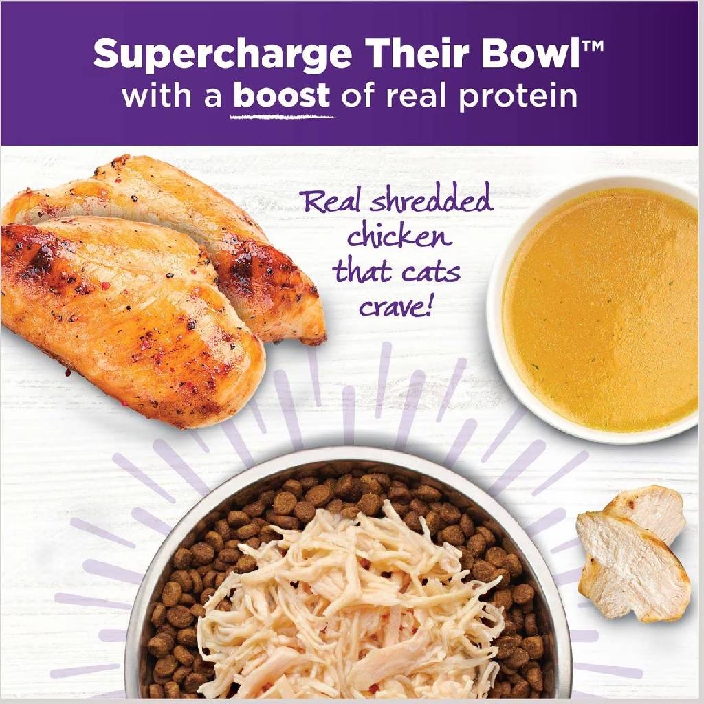 Wellness Bowl Boosters Shreds Boneless Chicken with Broth Cat Food Topper (1.75 oz x 12 pouches)