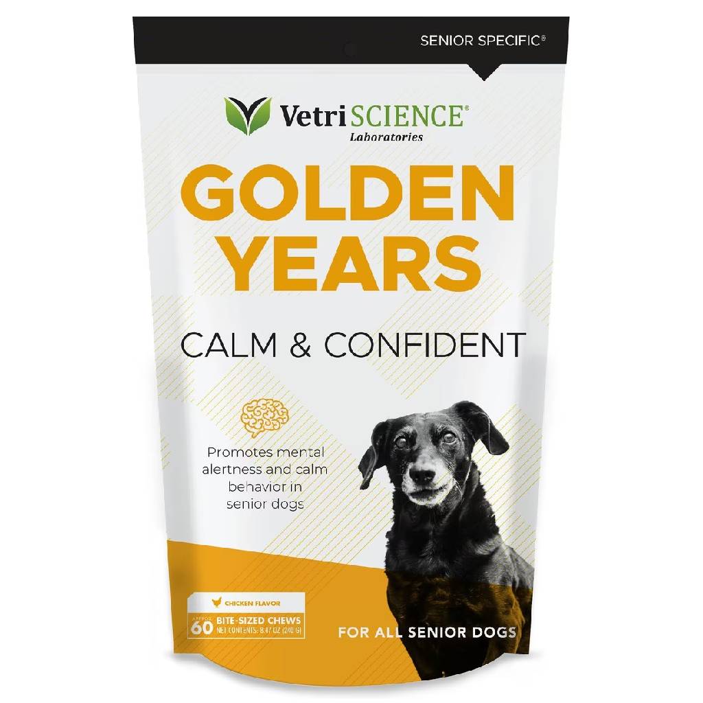 VetriScience Golden Years Calm & Confident Behavior Chew Supplement for Senior Dogs (60 chews)