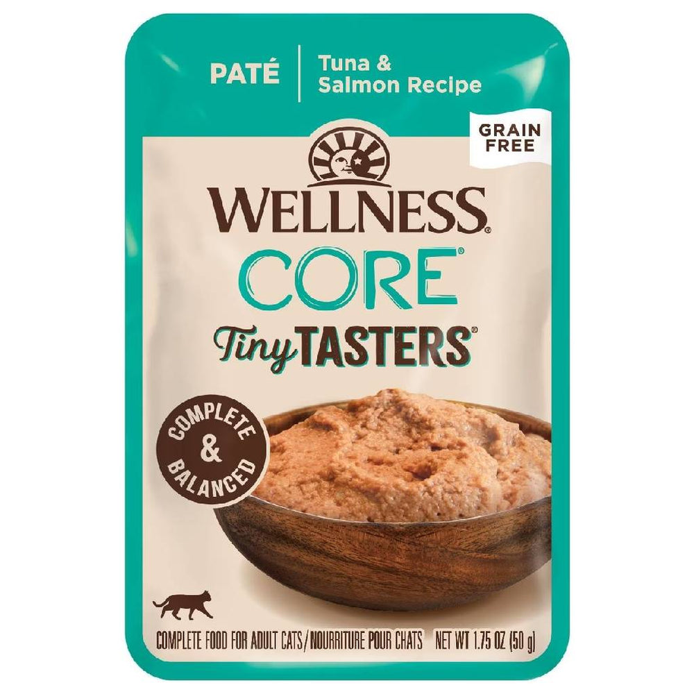 Wellness CORE Tiny Tasters Grain-Free Flaked Tuna & Salmon Wet Food for Cats (1.75 oz x 12 pouches)