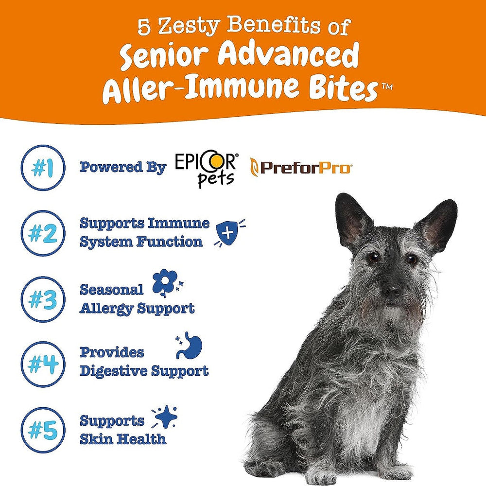 Zesty Paws Senior Advanced Aller-Immune Salmon Flavored Chews for Dogs (90 ct)