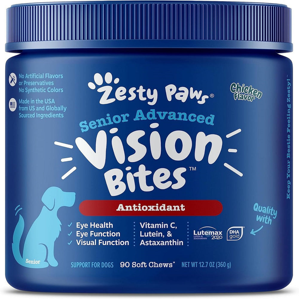 Zesty Paws Senior Advanced Vision Bites Chicken Flavored Chews for Dogs (90 ct)