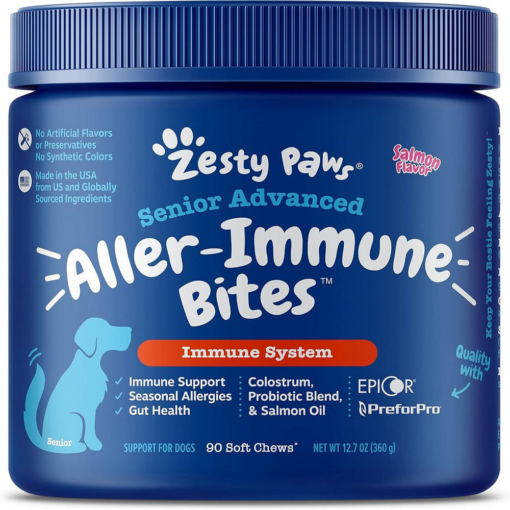 Zesty Paws Senior Advanced Aller-Immune Salmon Flavored Chews for Dogs (90 ct)