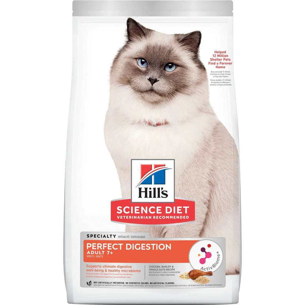 Hill's Science Diet Adult 7+ Perfect Digestion Chicken Dry Cat Food (13 lb)