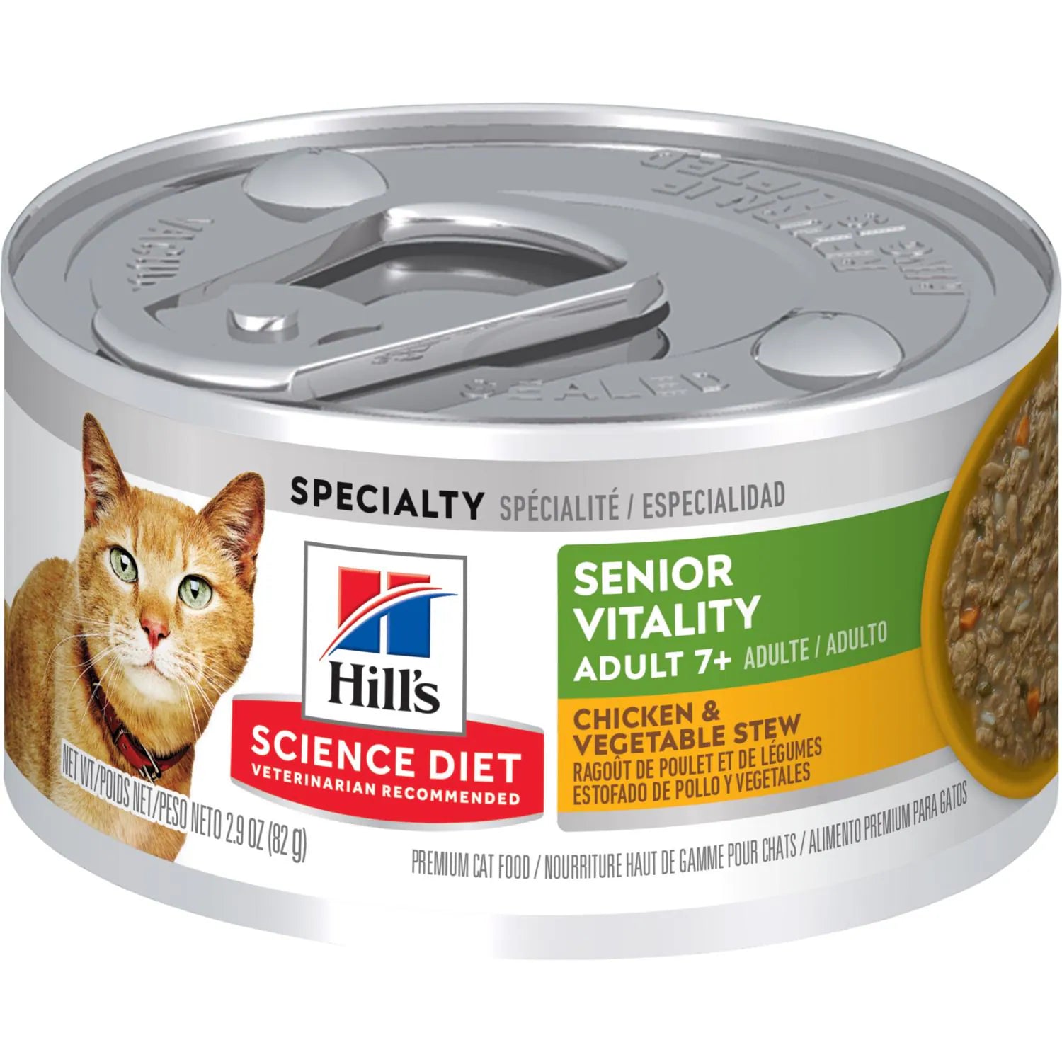 Hill's Science Diet Adult 7+ Senior Vitality canned cat food, Chicken & Vegetable Entree (2.9 oz x 24 cans)