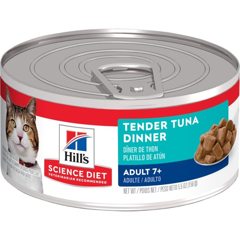 Hill's Science Diet Senior 7+ Canned Cat Food, Tender Tuna Dinner (5.5 oz x 24 cans)