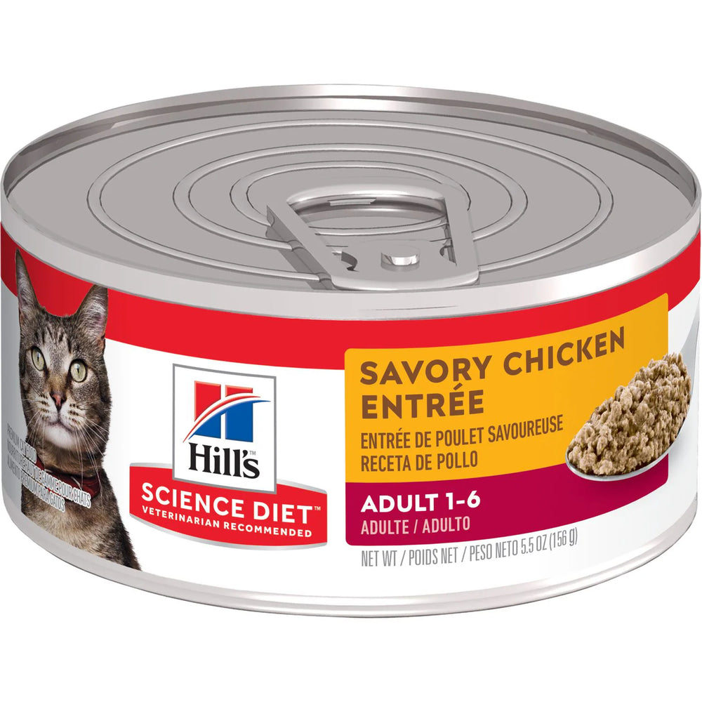 Hill's Science Diet Adult Canned Cat Food, Savory Chicken Entrée (5.5 oz x 24 cans)