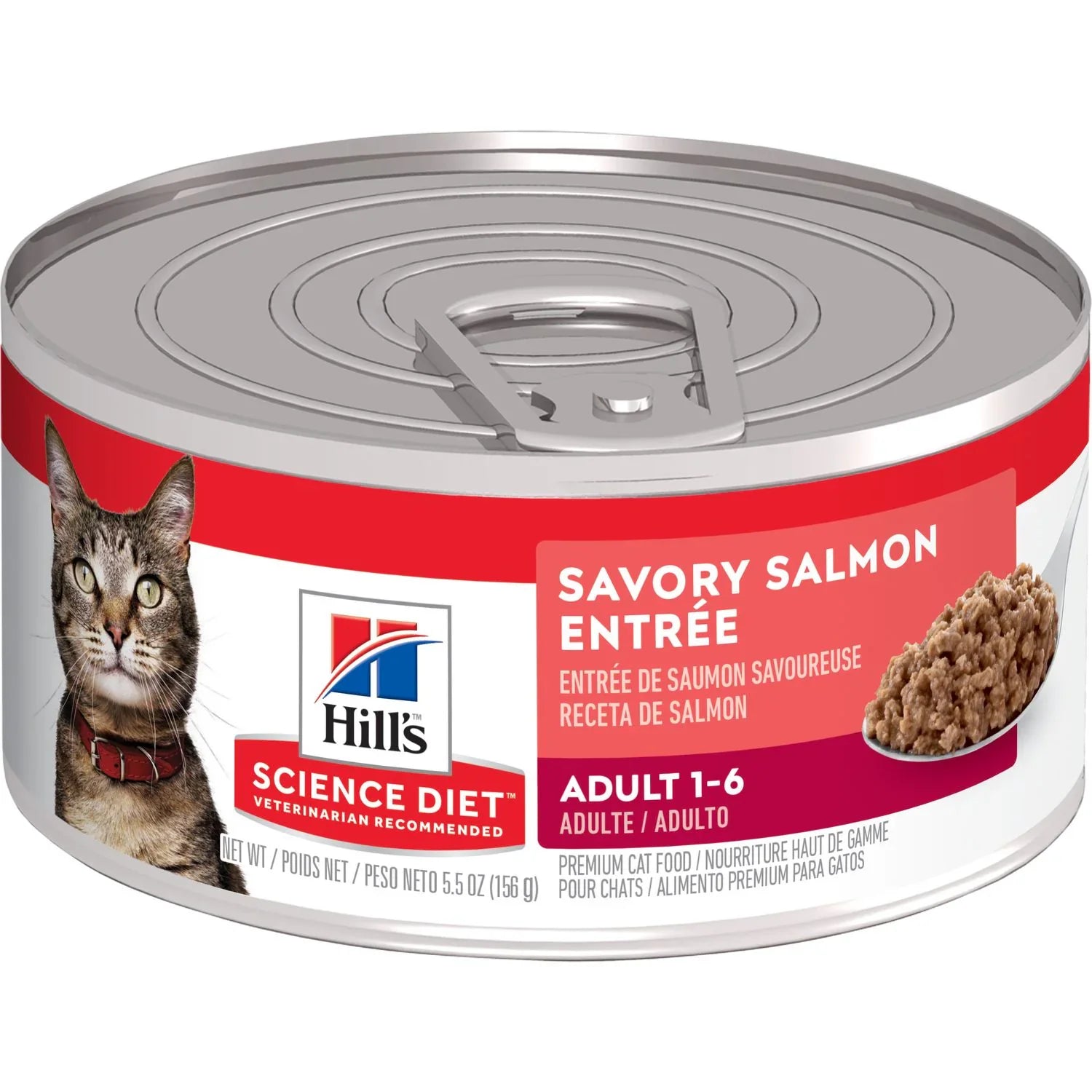 Hill's Science Diet Adult Canned Cat Food, Savory Salmon Entrée (5.5 oz x 24 cans)