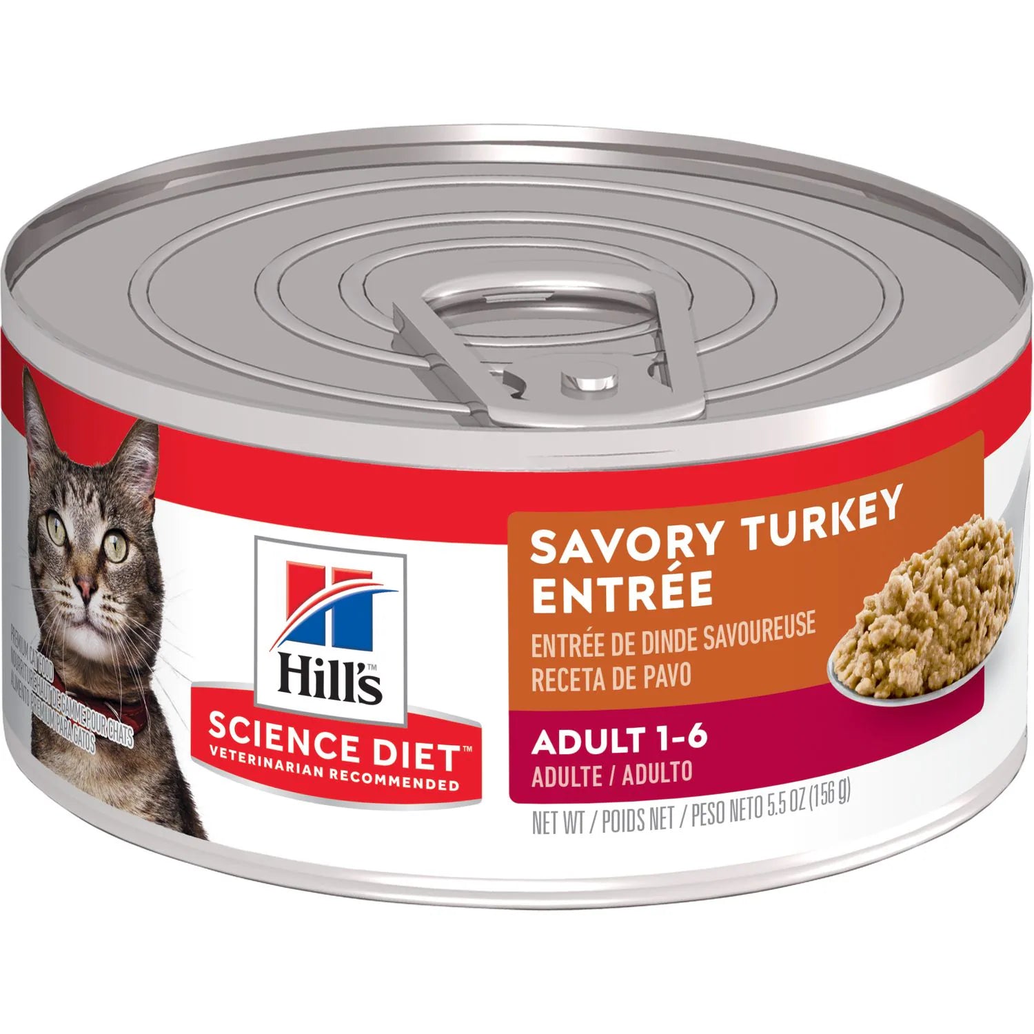 Hill's Science Diet Adult Canned Cat Food, Savory Turkey Entrée (5.5 oz x 24 cans)