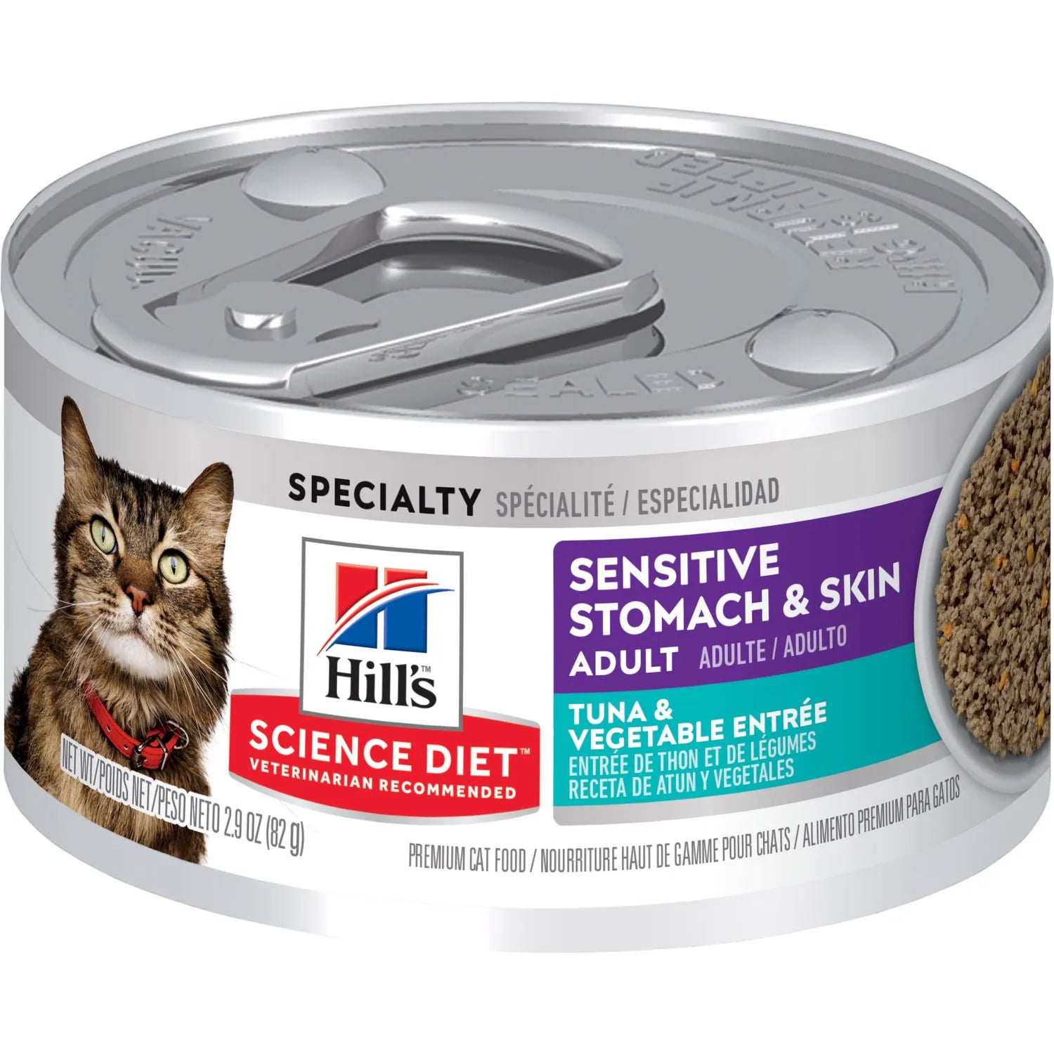 Hill's Science Diet Sensitive Stomach & Skin Canned Cat Food, Tuna & Vegetable Entrée (2.9 oz x 24 cans)