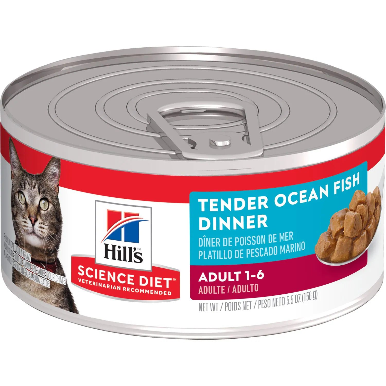 Hill's Science Diet Adult Canned Cat Food, Tender Ocean Fish Dinner (5.5 oz x 24 cans)