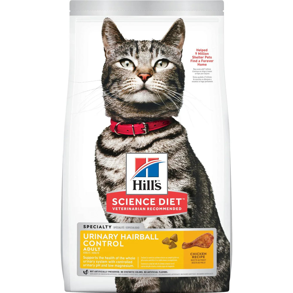 Hill's Science Diet Adult Urinary & Hairball Control Dry Cat Food, Chicken Recipe (7 lb)