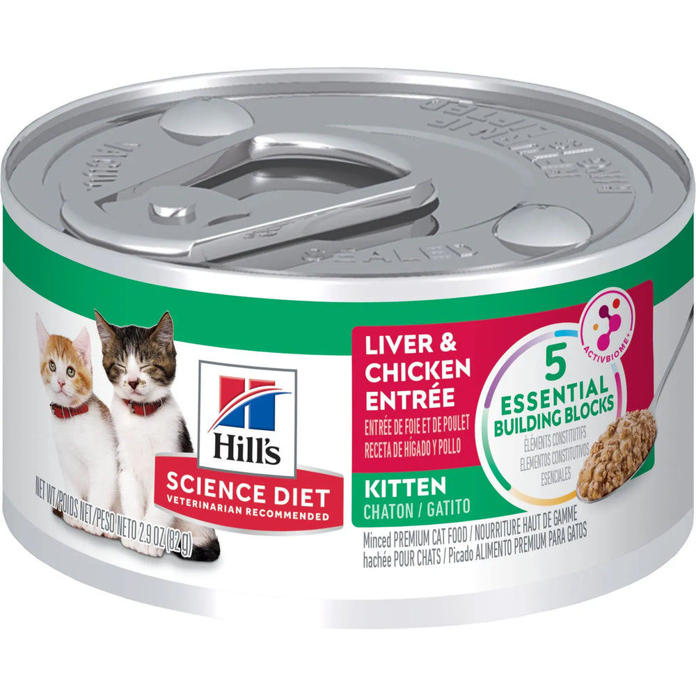 Hill's Science Diet Kitten Canned Cat Food, Liver & Chicken Entrée (2.9 oz x 24 cans)